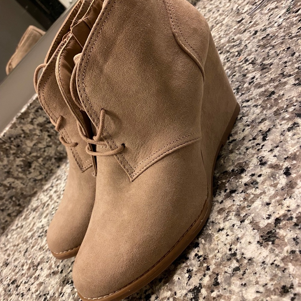 Tan booties